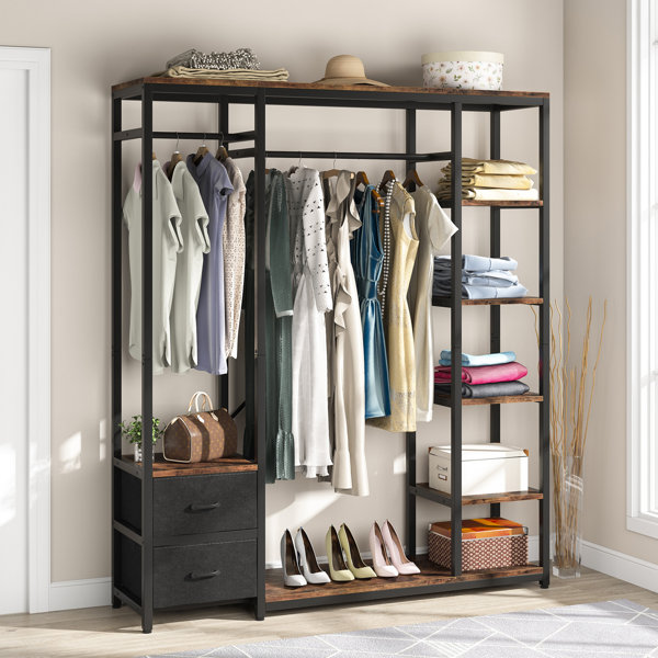 17 Stories 59" Wide Freestanding Closet Organizer With 2 Drawers And 5